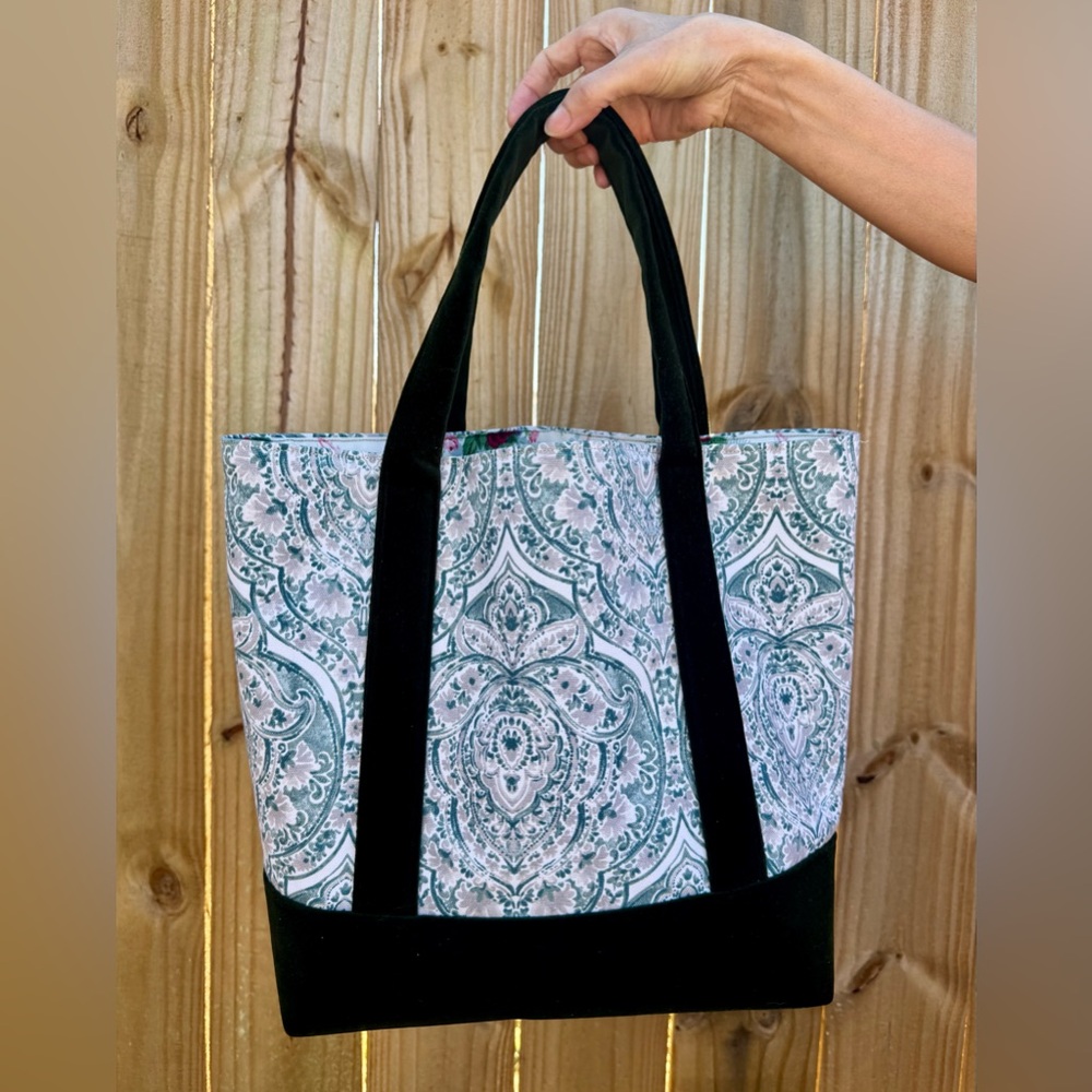 Elegant Black and Gray Tote Bag